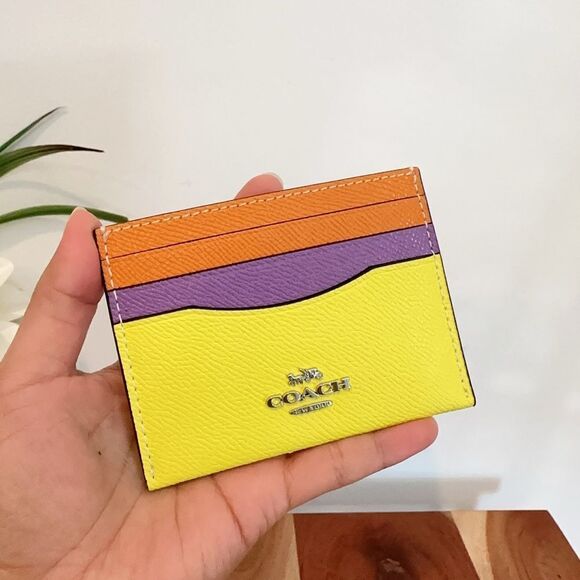 NWT Coach Slim Id Card Case In Colorblock‎ - Picture 1 of 4